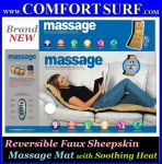 Reversible Faux Sheepskin 9 Motor Massage Mat with Soothing Heat